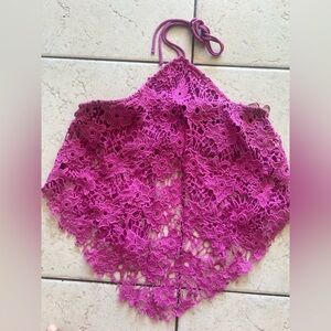 Free People Magenta Lace Top